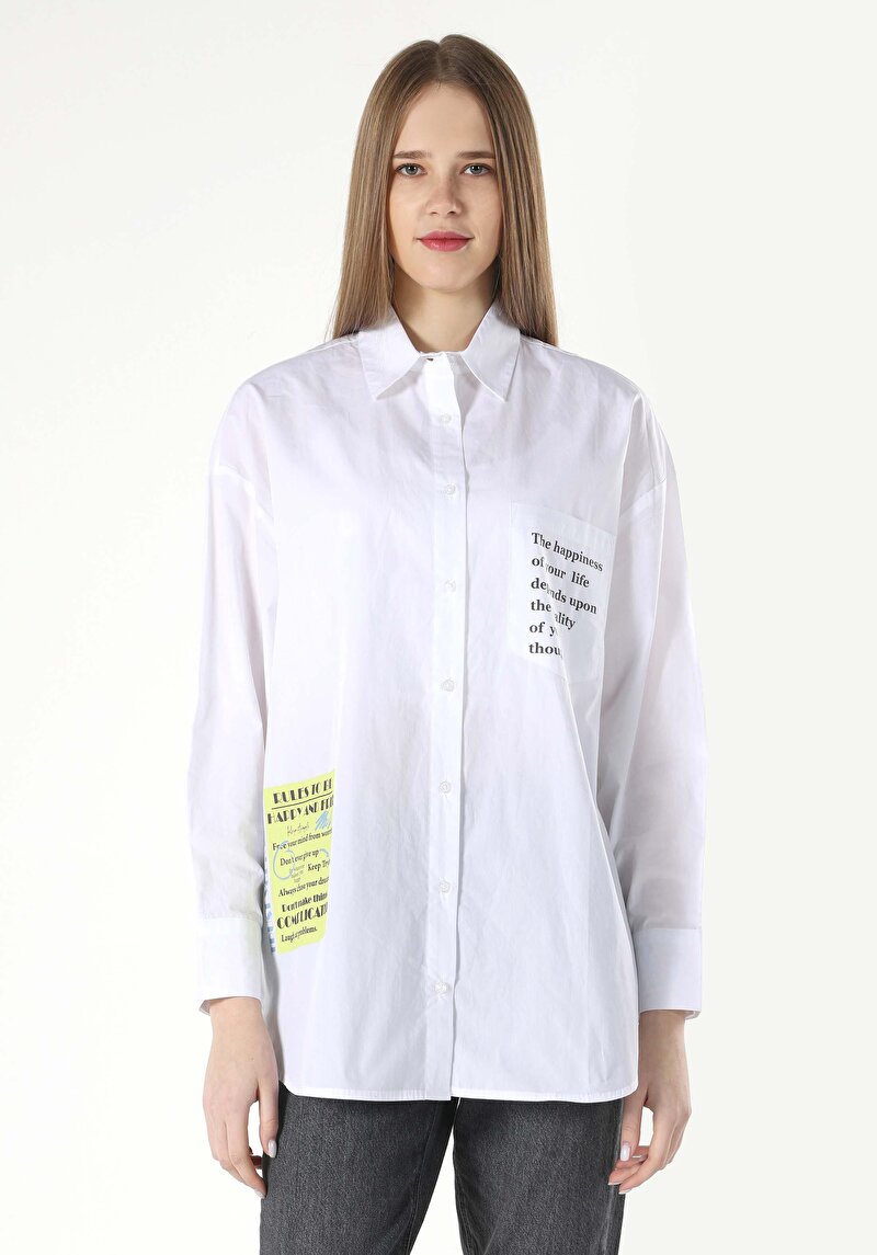 Показати інформацію про Сорочка З Довгим Рукавом Жіноча Біла  Cl1062470