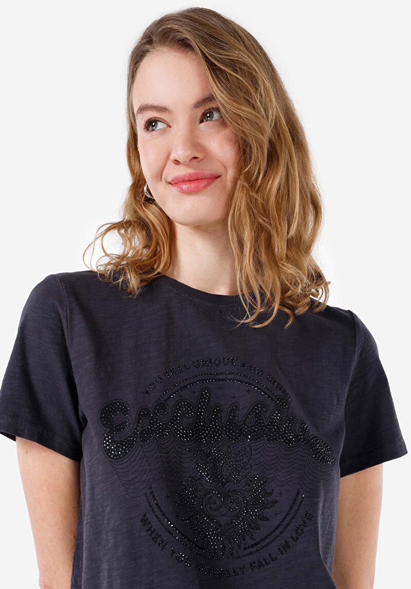 Показати інформацію про Футболка З Коротким Рукавом Жіноча Сіра  Cl1067960