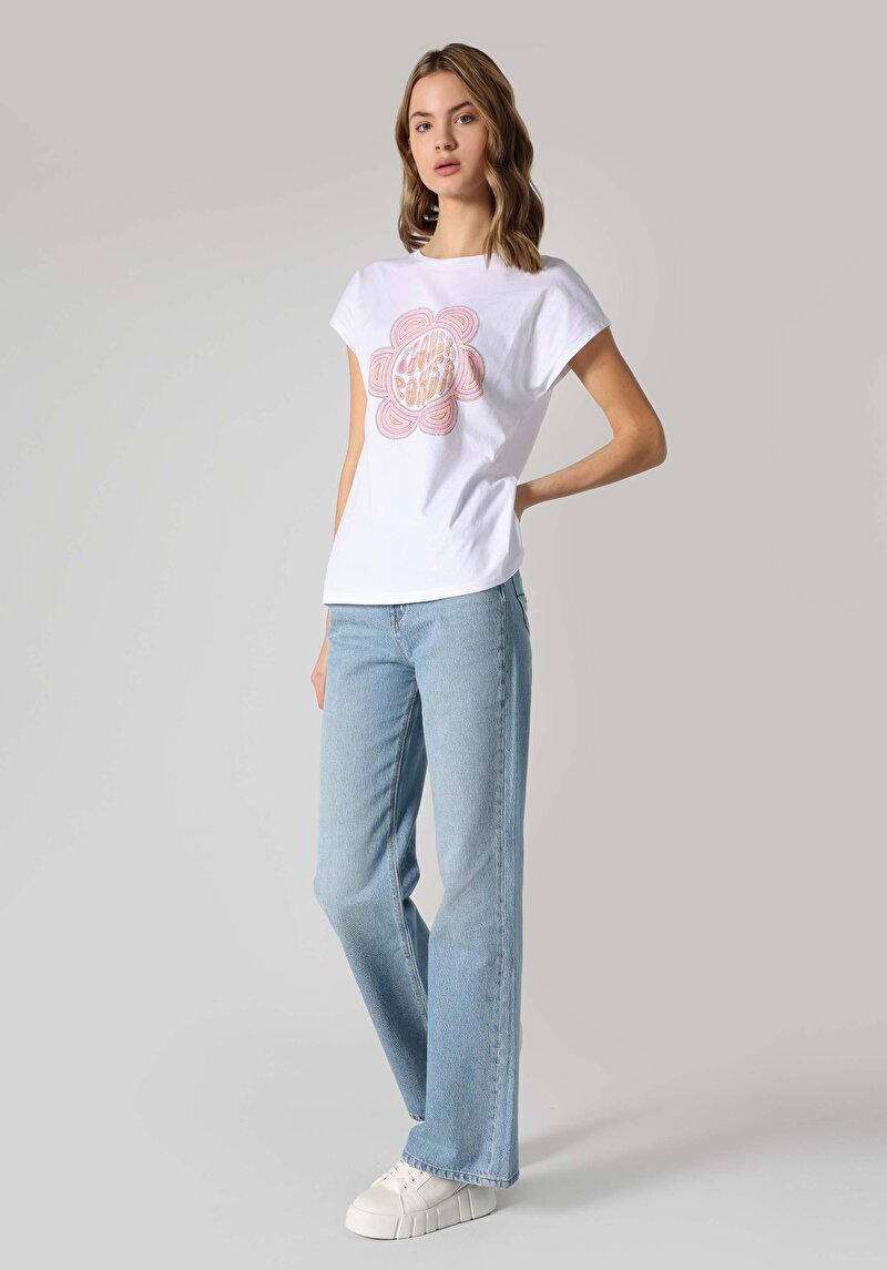 Показати інформацію про Футболка З Коротким Рукавом Жіноча Біла  Cl1062529