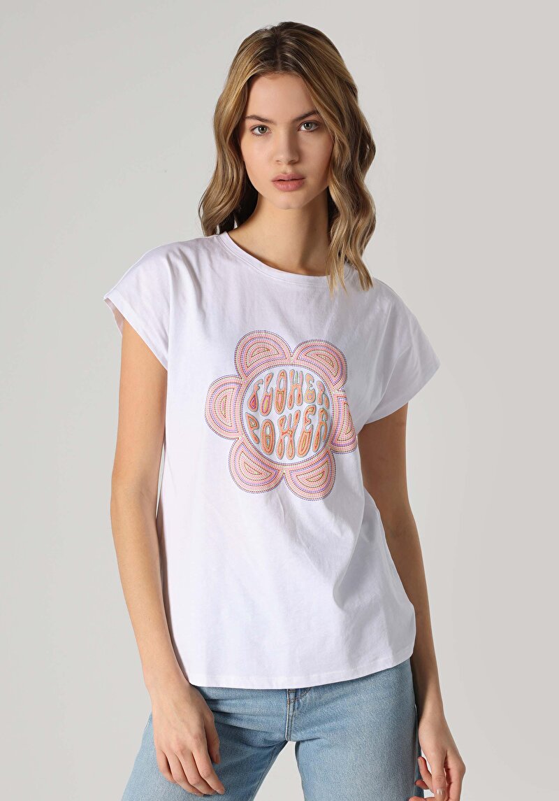 Показати інформацію про Футболка З Коротким Рукавом Жіноча Біла  Cl1062529