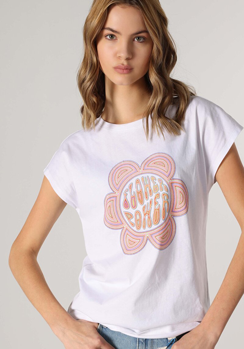 Показати інформацію про Футболка З Коротким Рукавом Жіноча Біла  Cl1062529