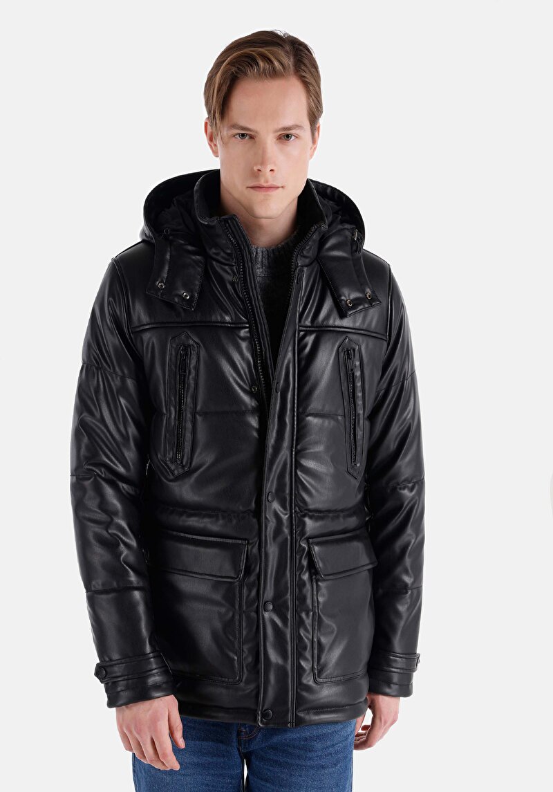 Зображення Куртка З Еко-шкіри Чоловіча Чорна  Cl1064989