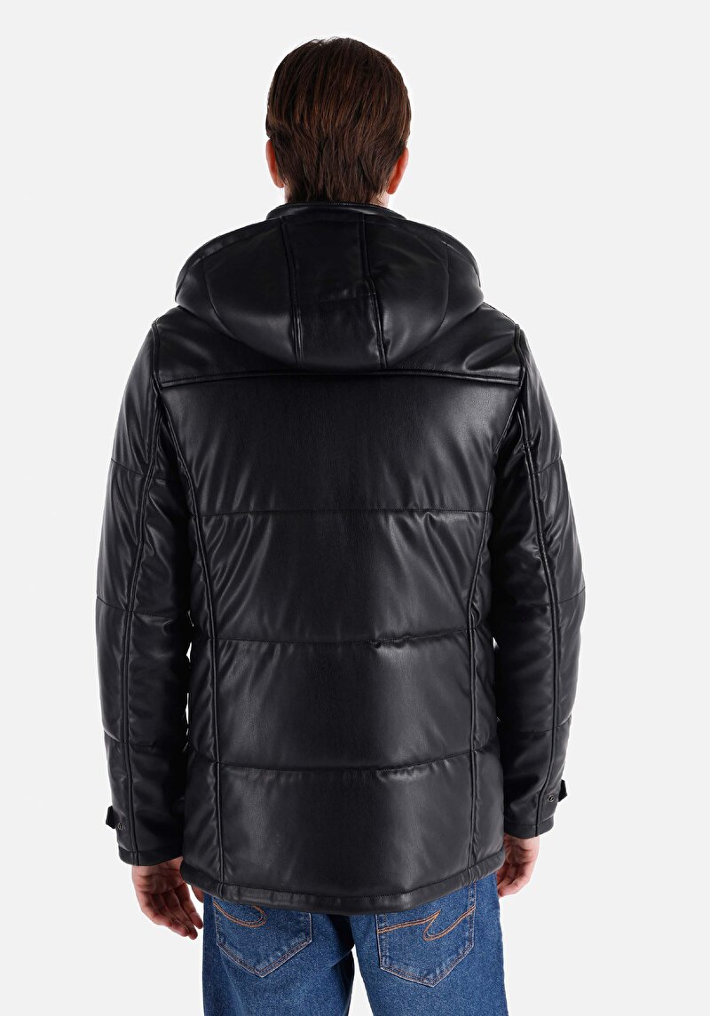 Показати інформацію про Куртка З Еко-шкіри Чоловіча Чорна  Cl1064989