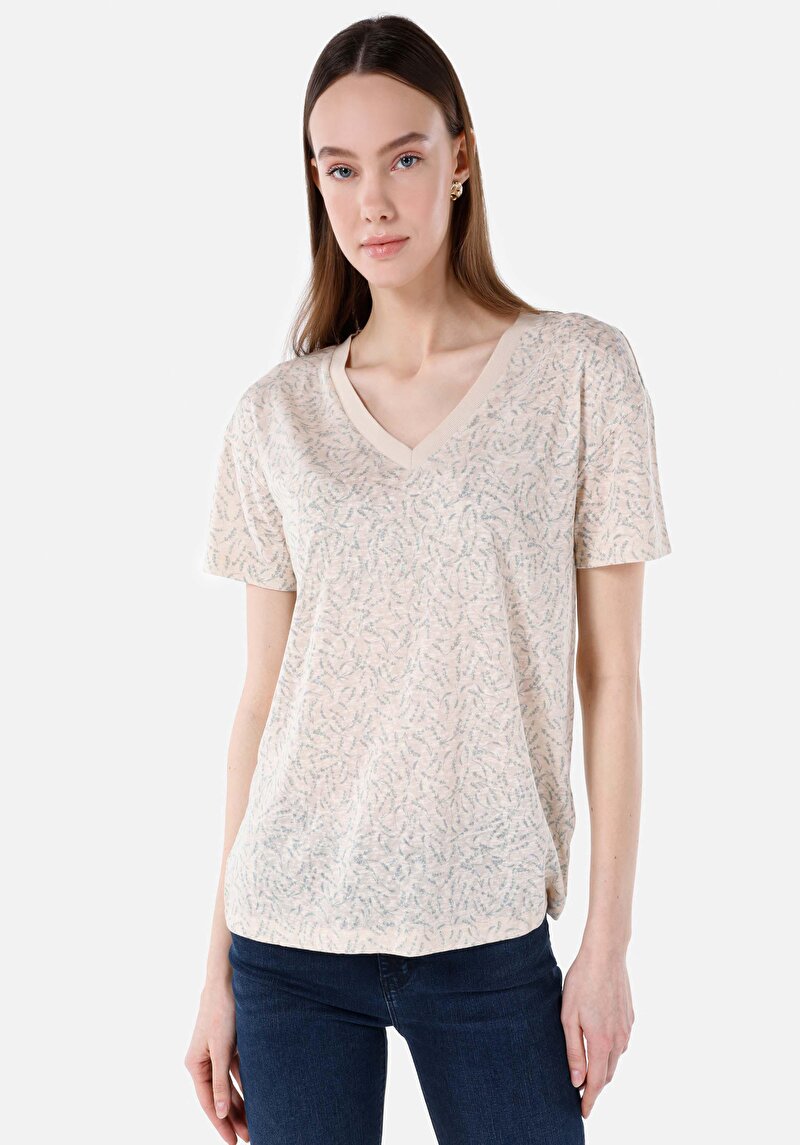 Зображення Футболка З Коротким Рукавом Жіноча Бежева  Cl1062559