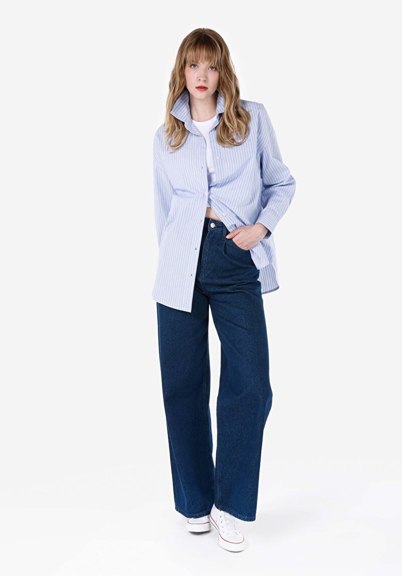 Зображення Сорочка З Довгим Рукавом Жіноча Блакитна Cl1068076