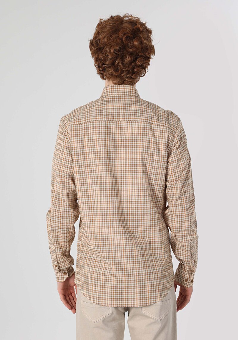 Показати інформацію про Сорочка З Довгим Рукавом Чоловіча Коричнева  Cl1062620