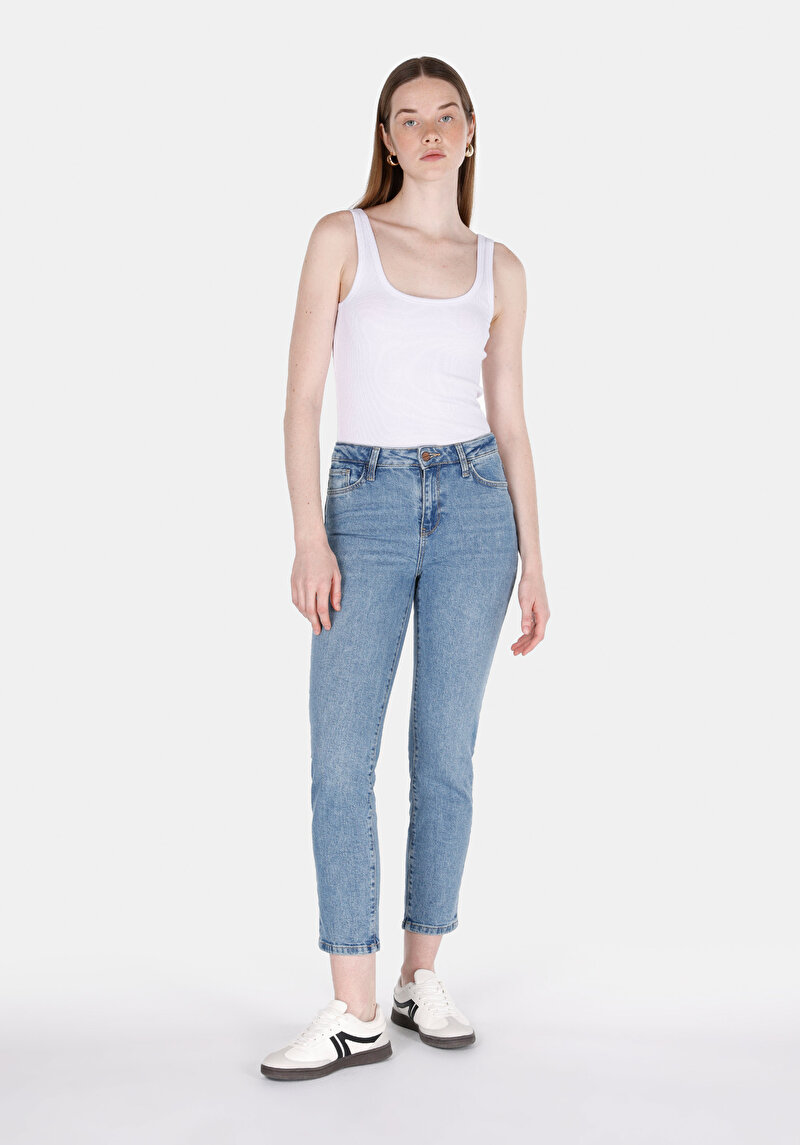 Зображення 703 Carla Джинси Жіночі Блакитні Вузького Крою Cl1073870