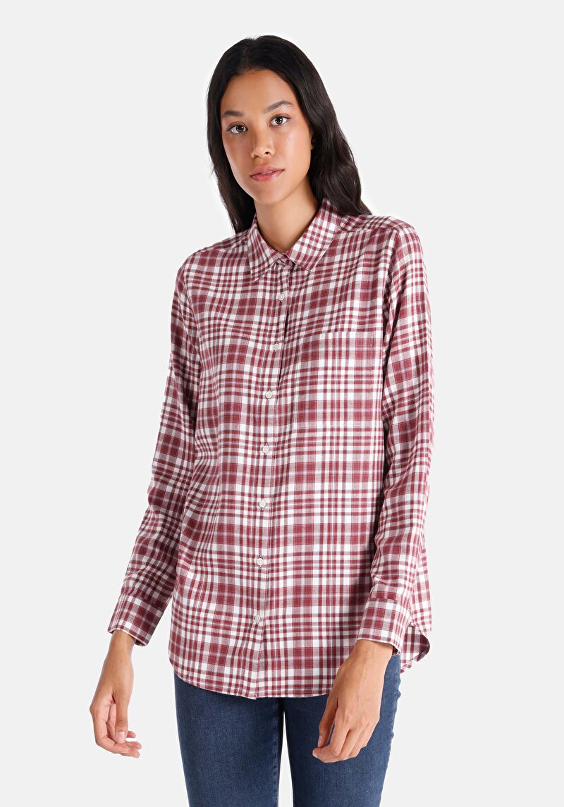 Зображення Сорочка З Довгим Рукавом Жіноча Бордова  Cl1065064