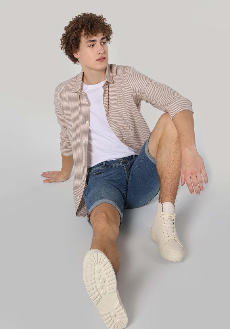 Зображення Сорочка З Довгим Рукавом Чоловіча Бежева Cl1062629