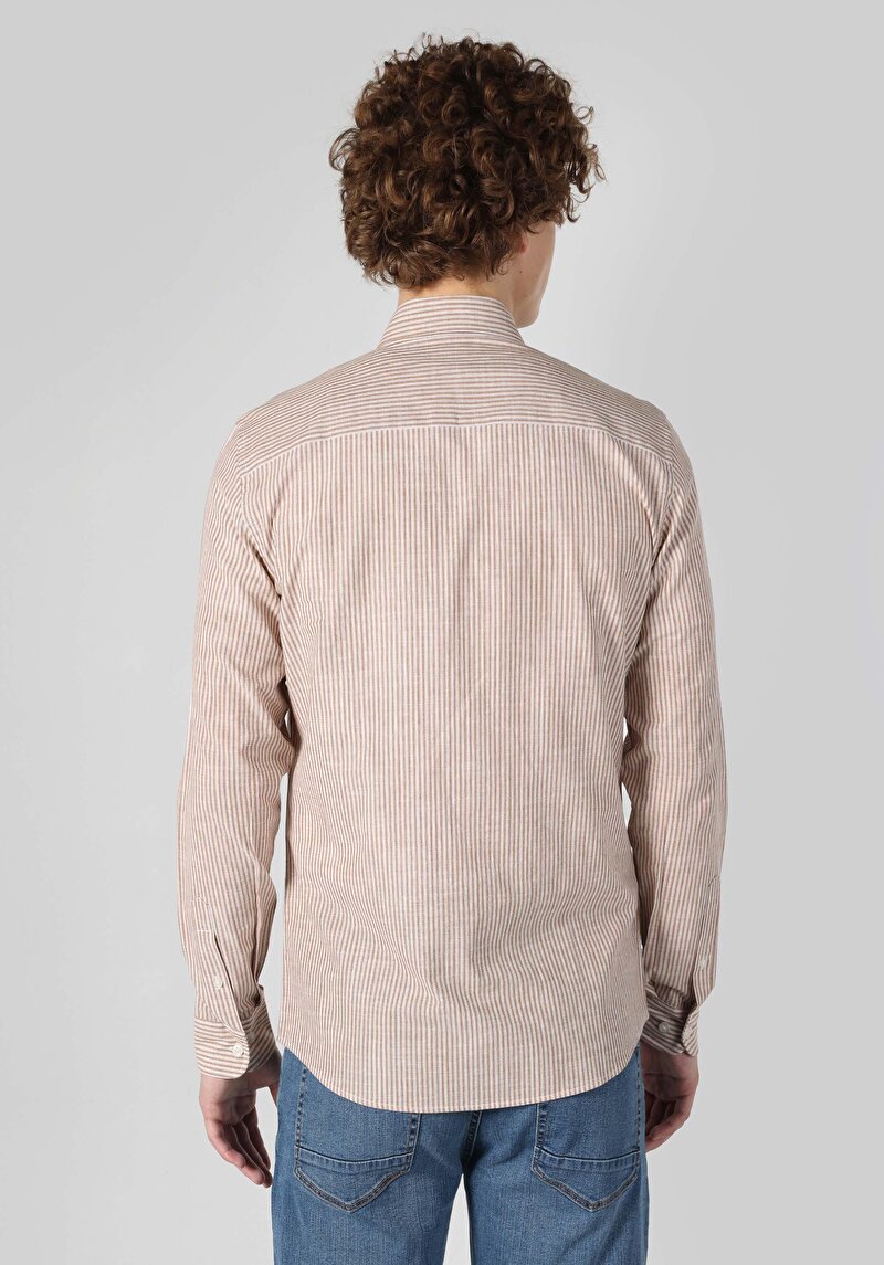 Зображення Сорочка З Довгим Рукавом Чоловіча Бежева Cl1062629