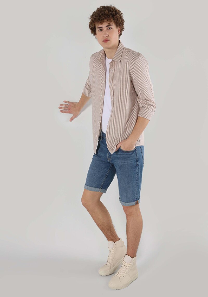 Зображення Сорочка З Довгим Рукавом Чоловіча Бежева Cl1062629