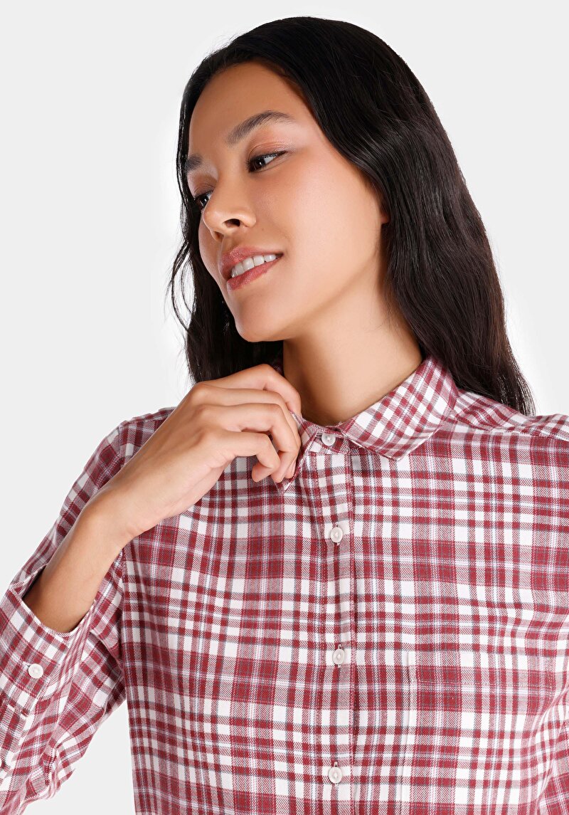 Показати інформацію про Сорочка З Довгим Рукавом Жіноча Бордова  Cl1065064