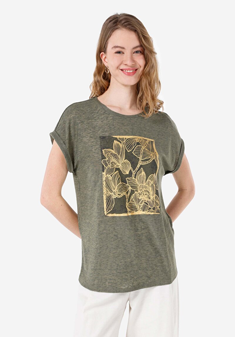 Зображення Футболка З Коротким Рукавом Жіноча Зелена  Cl1068093