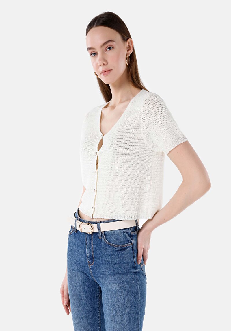 Зображення Светр Із Коротким Рукавом Жіночий Бежевий  Cl1068107