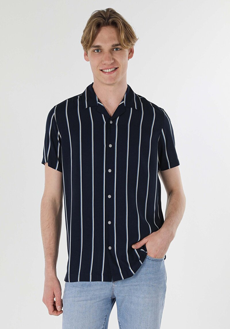 Зображення Сорочка З Коротким Рукавом Чоловіча Синя  Cl1057496