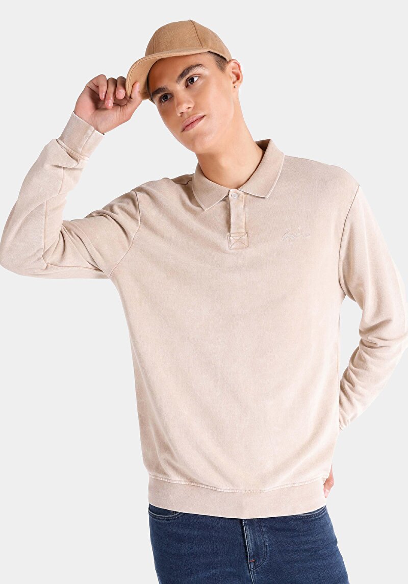 Зображення Футболка З Довгим Рукавом Чоловіча Бежева Cl1065126