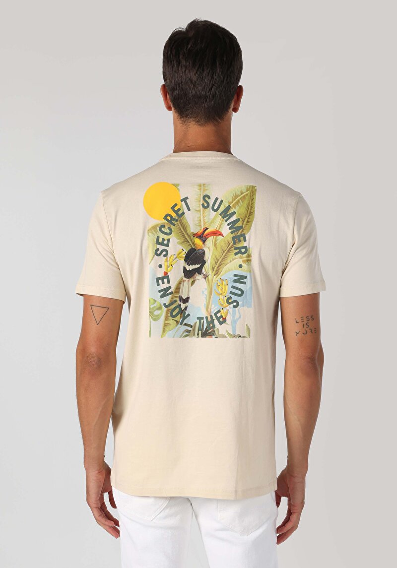 Показати інформацію про Футболка З Коротким Рукавом Чоловіча Бежева  Cl1062735