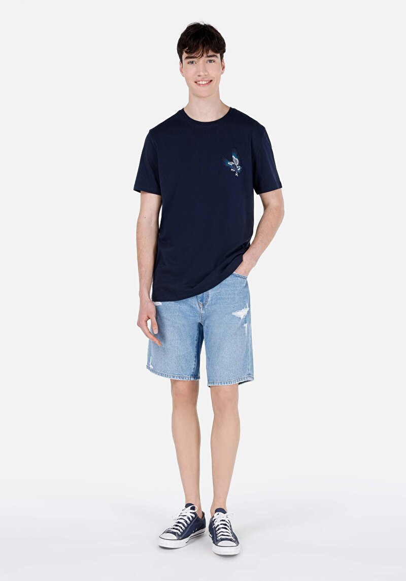 Показати інформацію про Футболка З Коротким Рукавом Чоловіча Синя  Cl1068205