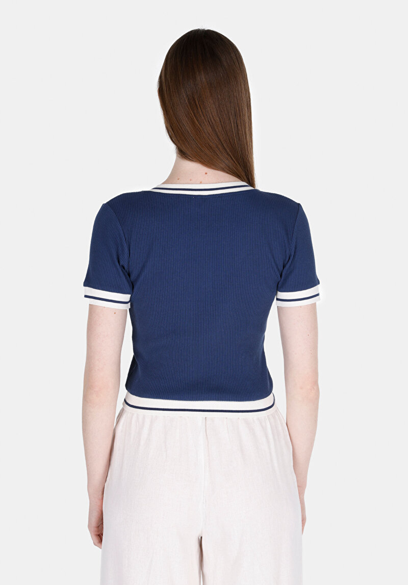 Показати інформацію про Светр Із Коротким Рукавом Жіночий Синій  Cl1074589