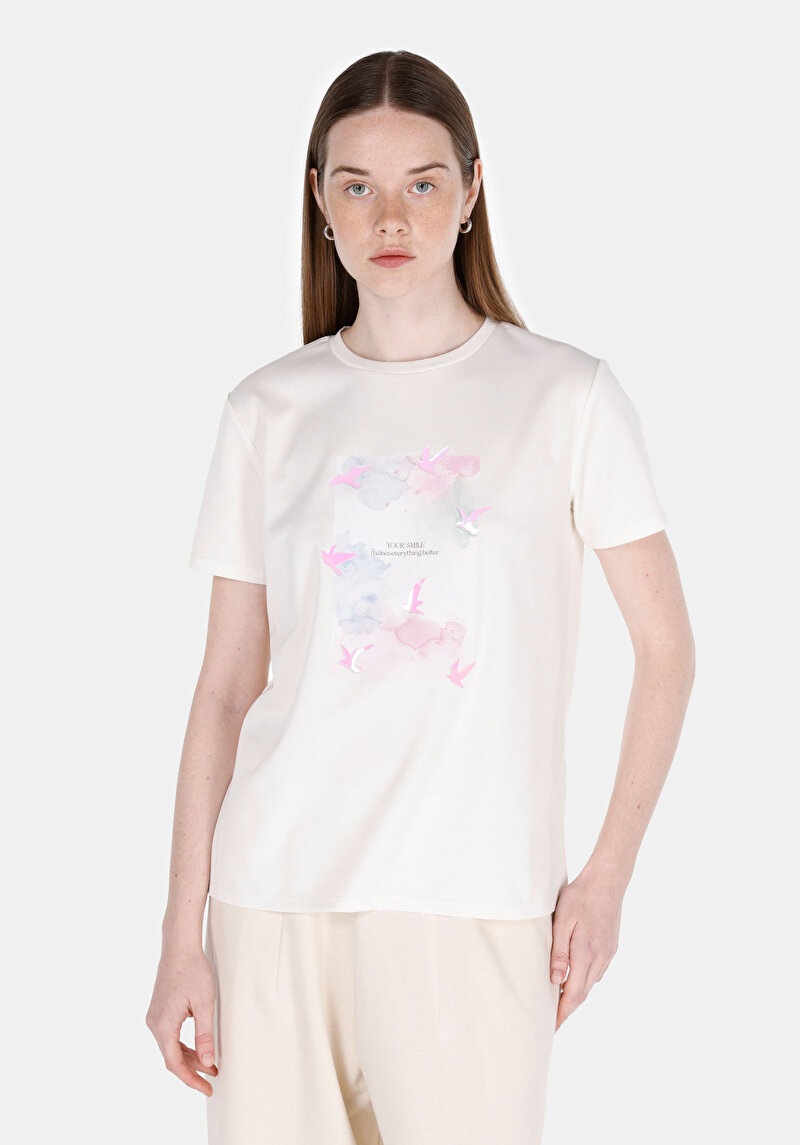 Зображення Футболка З Коротким Рукавом Жіноча Біла  Cl1074603