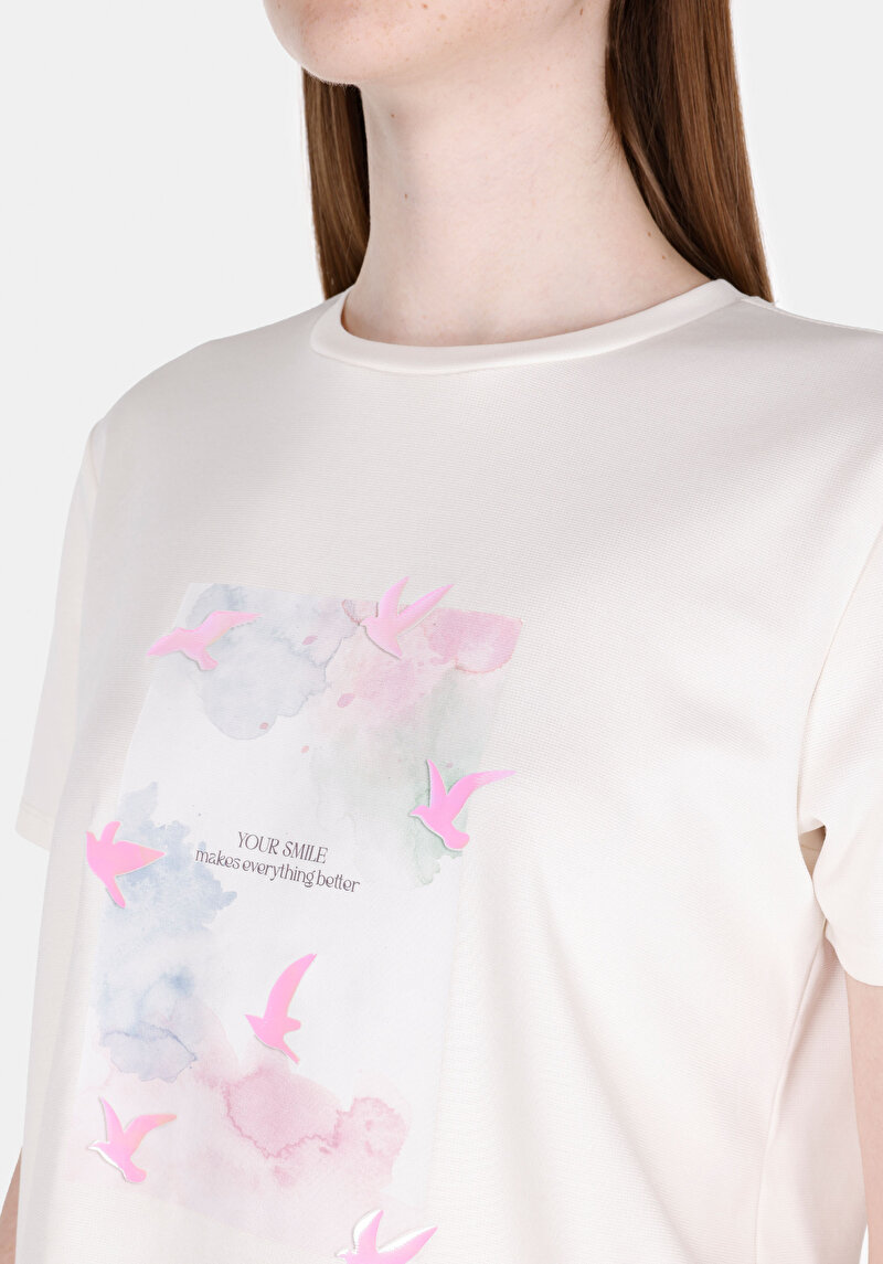 Показати інформацію про Футболка З Коротким Рукавом Жіноча Біла  Cl1074603