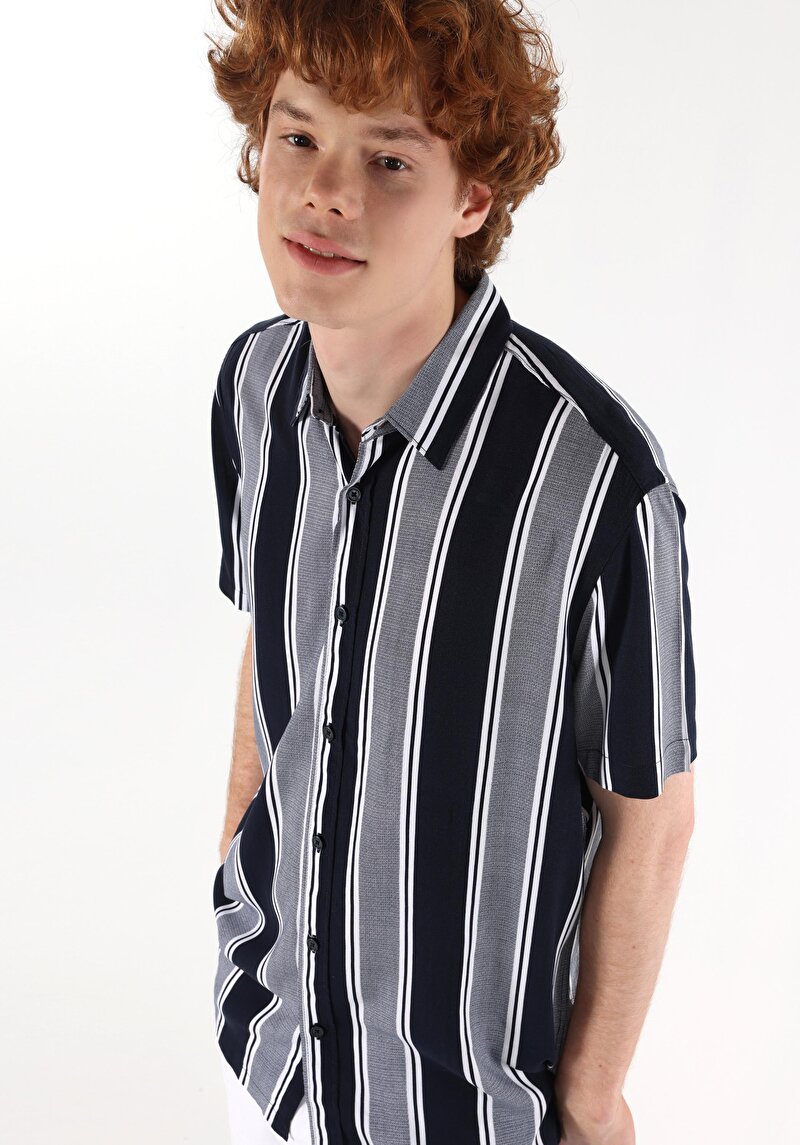 Зображення Сорочка З Коротким Рукавом Чоловіча Синя Cl1058028