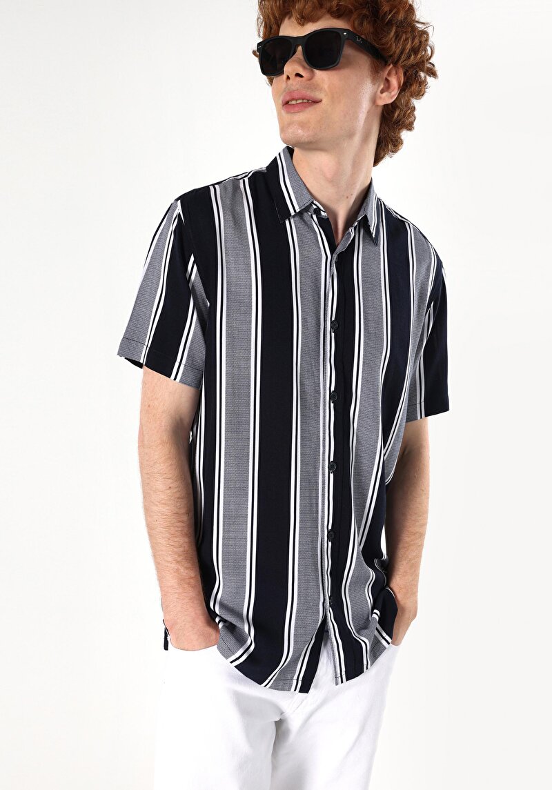 Зображення Сорочка З Коротким Рукавом Чоловіча Синя Cl1058028