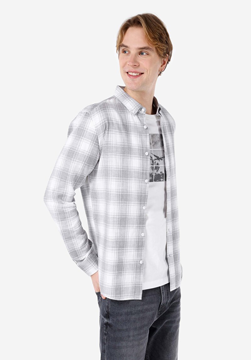 Зображення Сорочка З Довгим Рукавом Чоловіча Сіра  Cl1068259