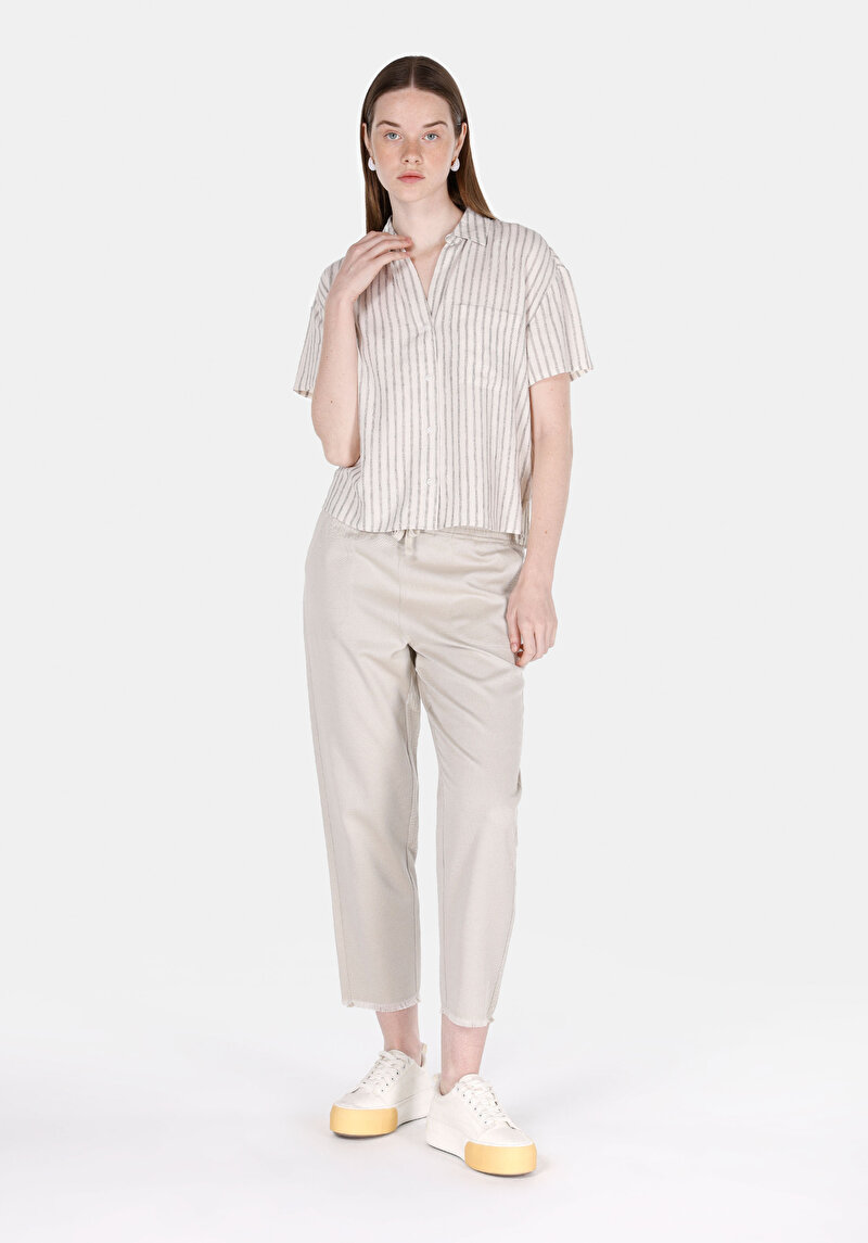 Показати інформацію про Сорочка З Коротким Рукавом Жіноча Бежева  Cl1074648