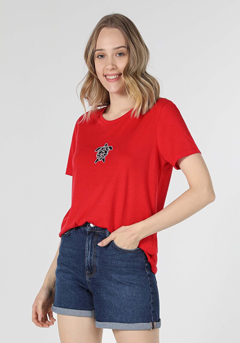 Зображення Футболка З Коротким Рукавом Жіноча Червона  Cl1058150