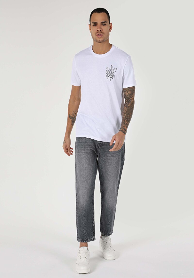 Показати інформацію про Футболка З Коротким Рукавом Чоловіча Біла  Cl1062814