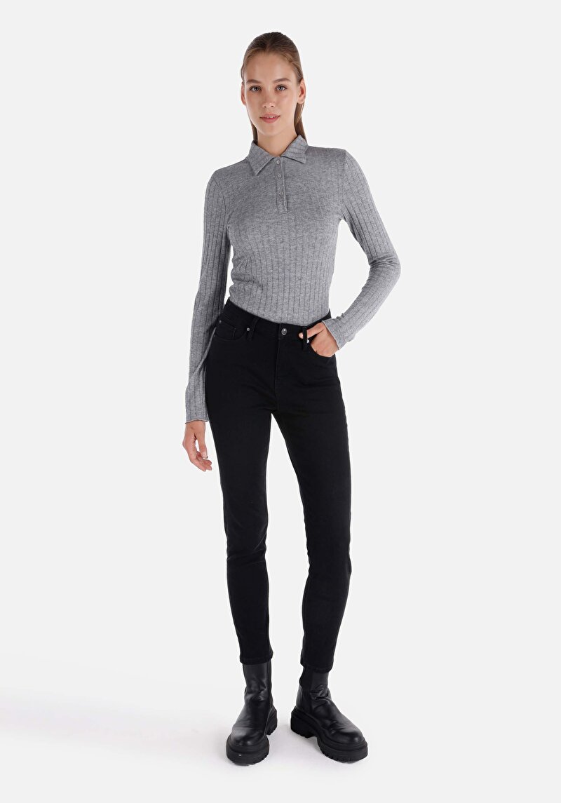 Зображення 703 Carla Джинси Жіночі Чорні Вузького Крою Cl1065302