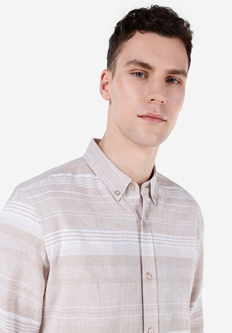 Зображення Сорочка З Довгим Рукавом Чоловіча Бежева Cl1068402