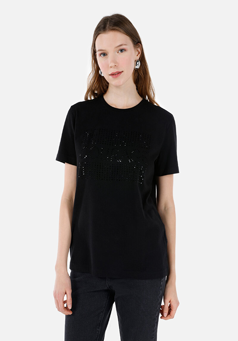 Зображення Футболка З Коротким Рукавом Жіноча Чорна  Cl1068433