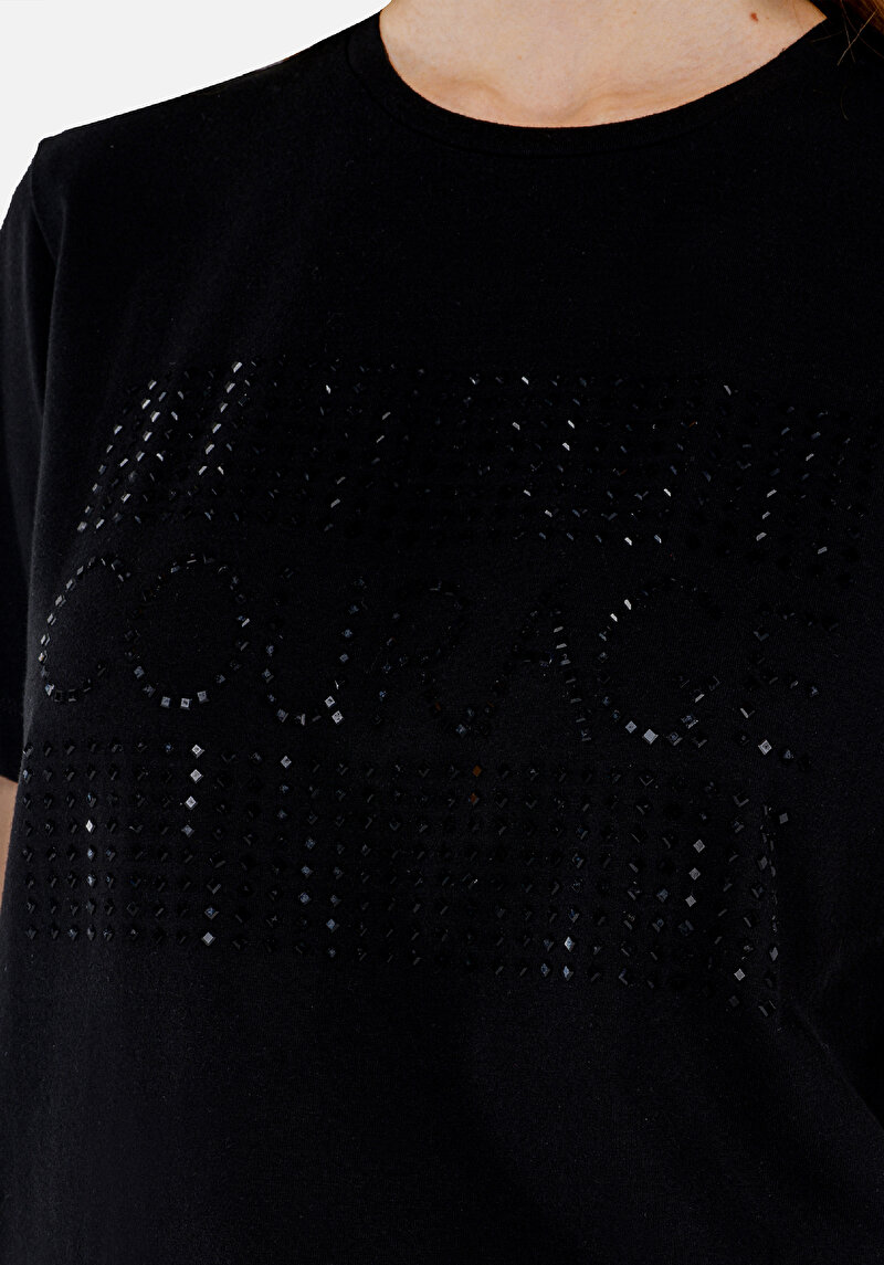 Показати інформацію про Футболка З Коротким Рукавом Жіноча Чорна  Cl1068433