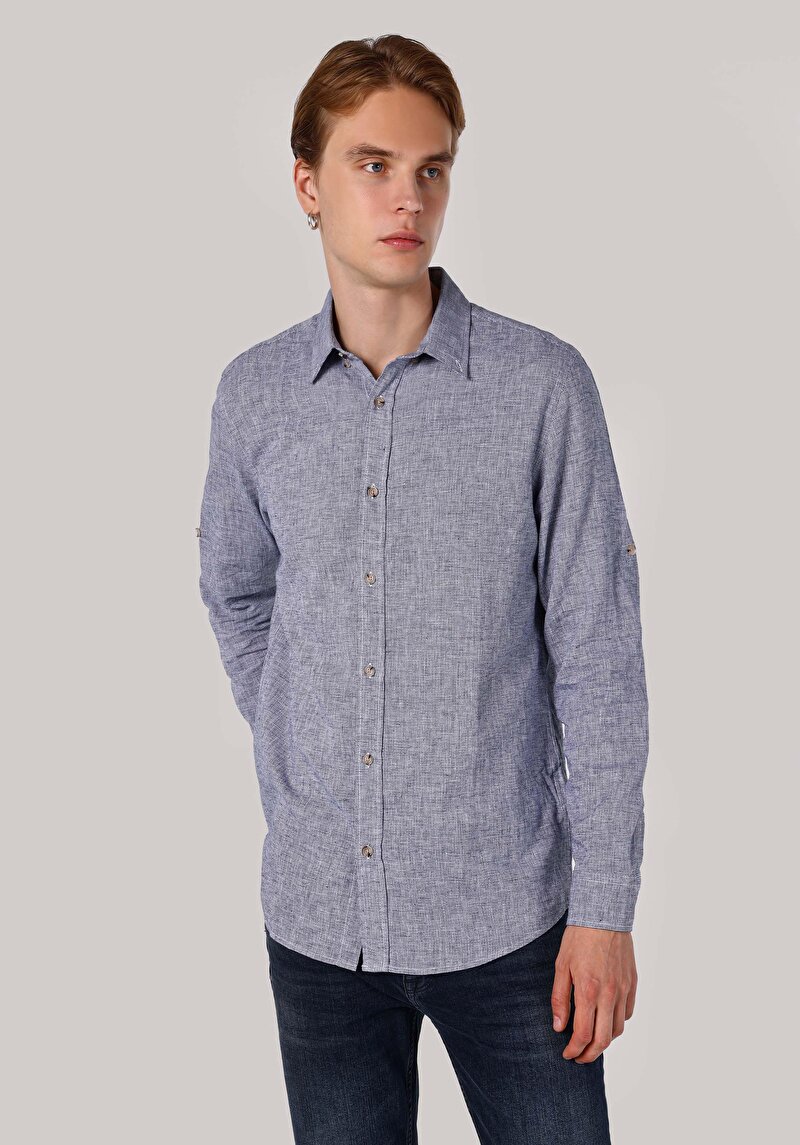 Зображення Сорочка З Довгим Рукавом Чоловіча Блакитна Cl1062855