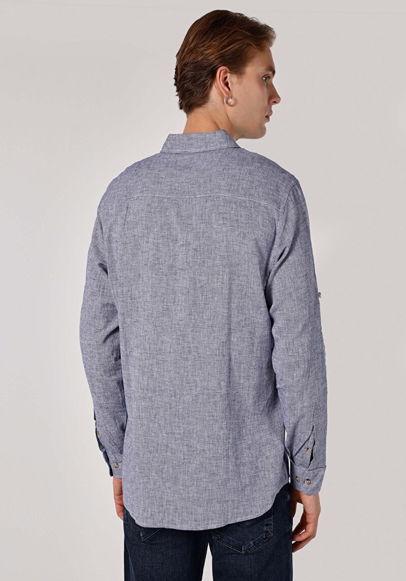 Показати інформацію про Сорочка З Довгим Рукавом Чоловіча Блакитна  Cl1062855