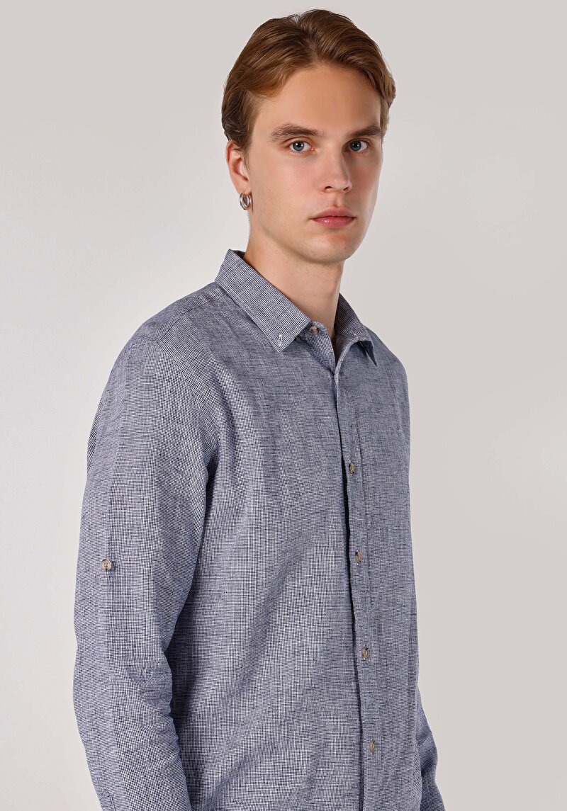 Показати інформацію про Сорочка З Довгим Рукавом Чоловіча Блакитна  Cl1062855