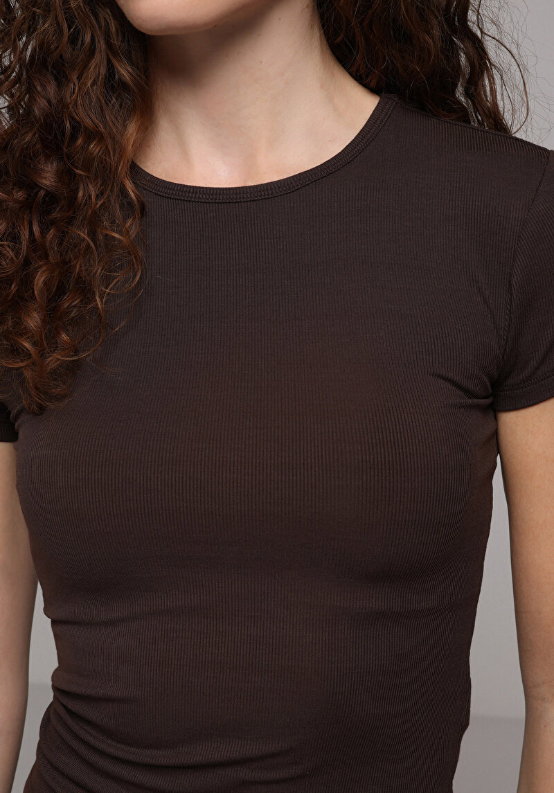 Показати інформацію про Футболка З Коротким Рукавом Жіноча Коричнева  Cl1068560