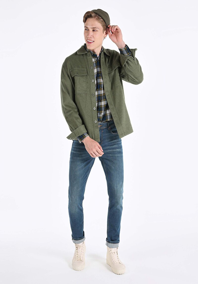 Показати інформацію про Сорочка З Довгим Рукавом Чоловіча Зелена  Cl1065568