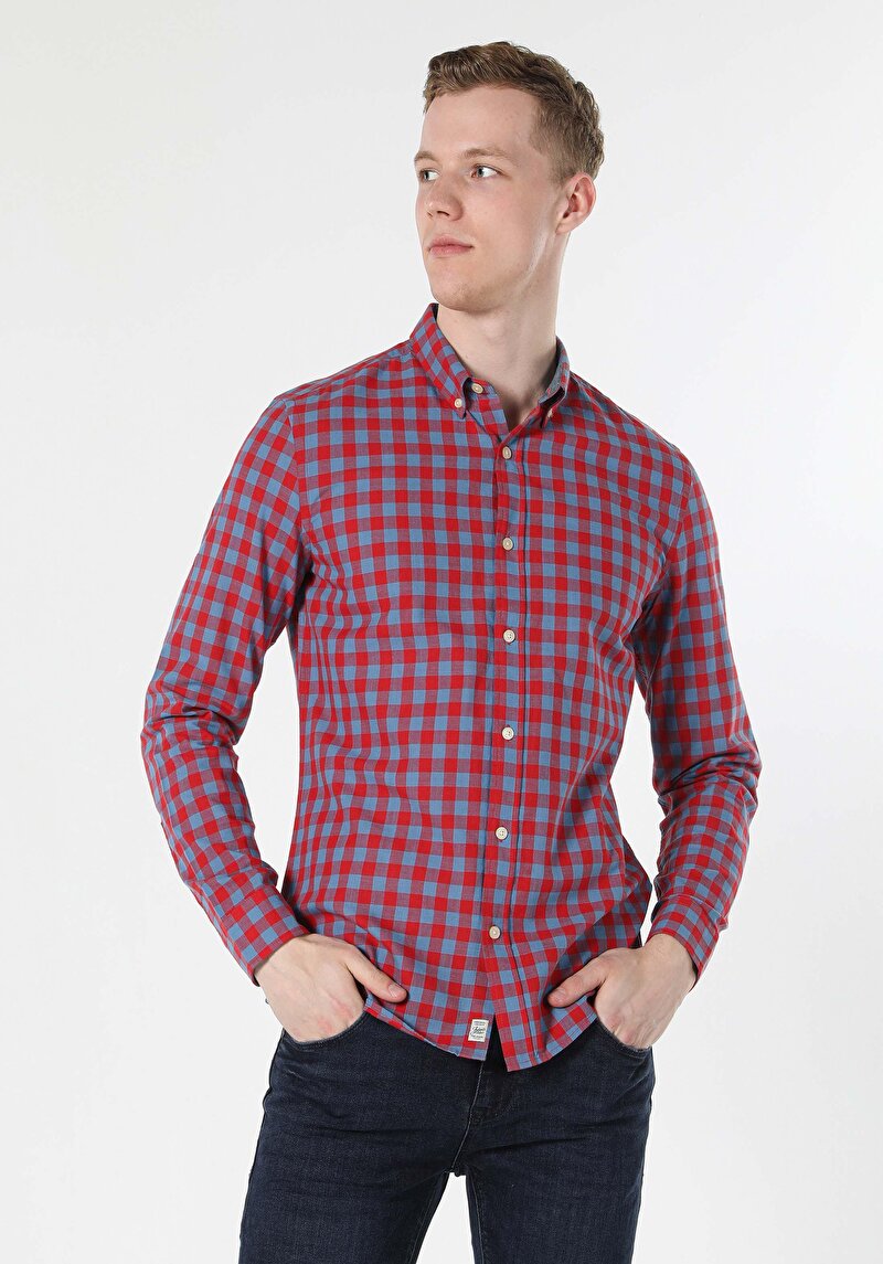 Показати інформацію про Сорочка З Довгим Рукавом Чоловіча Червона  Cl1058816