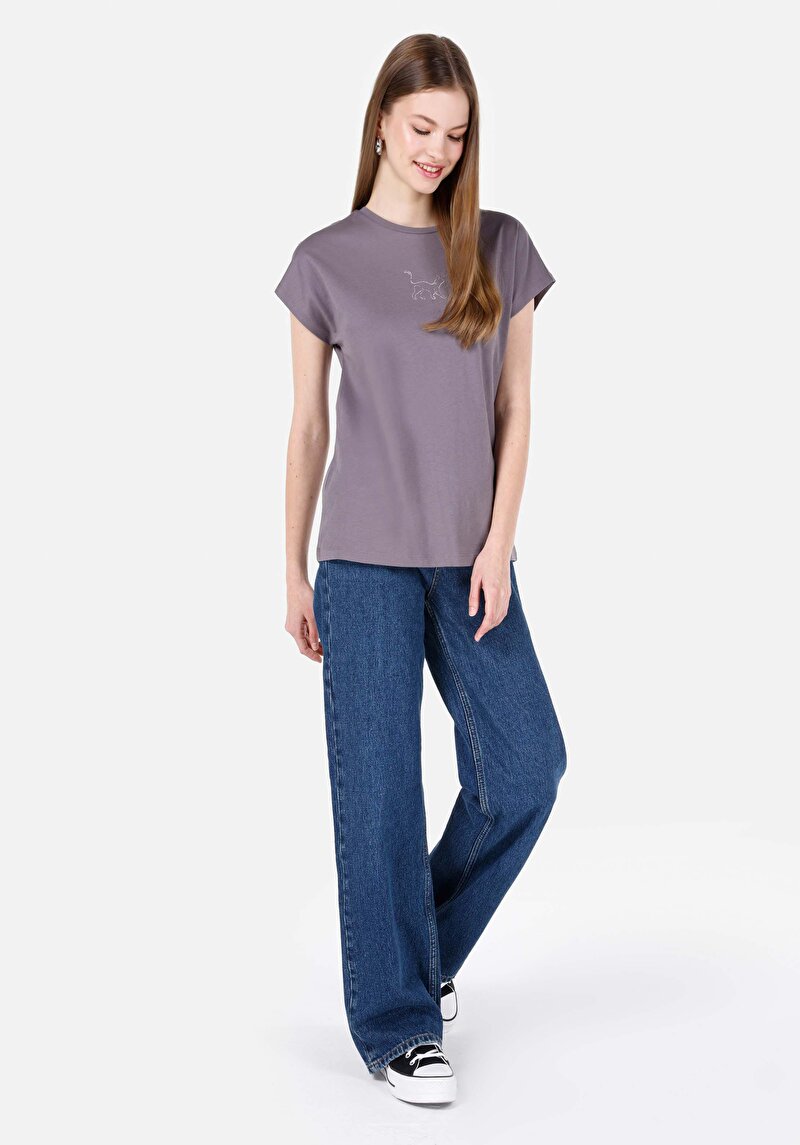 Показати інформацію про Футболка З Коротким Рукавом Жіноча Сіра  Cl1068578