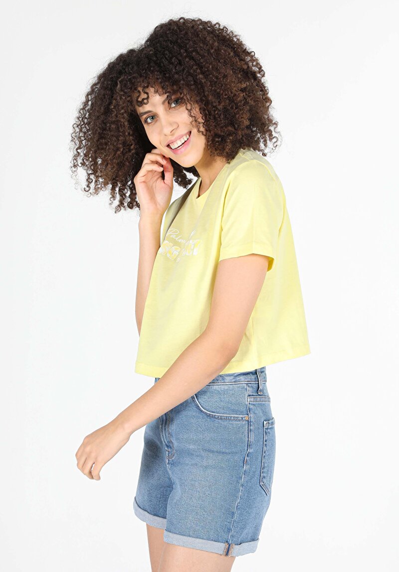 Показати інформацію про Футболка З Коротким Рукавом Жіноча Жовта  Cl1058940