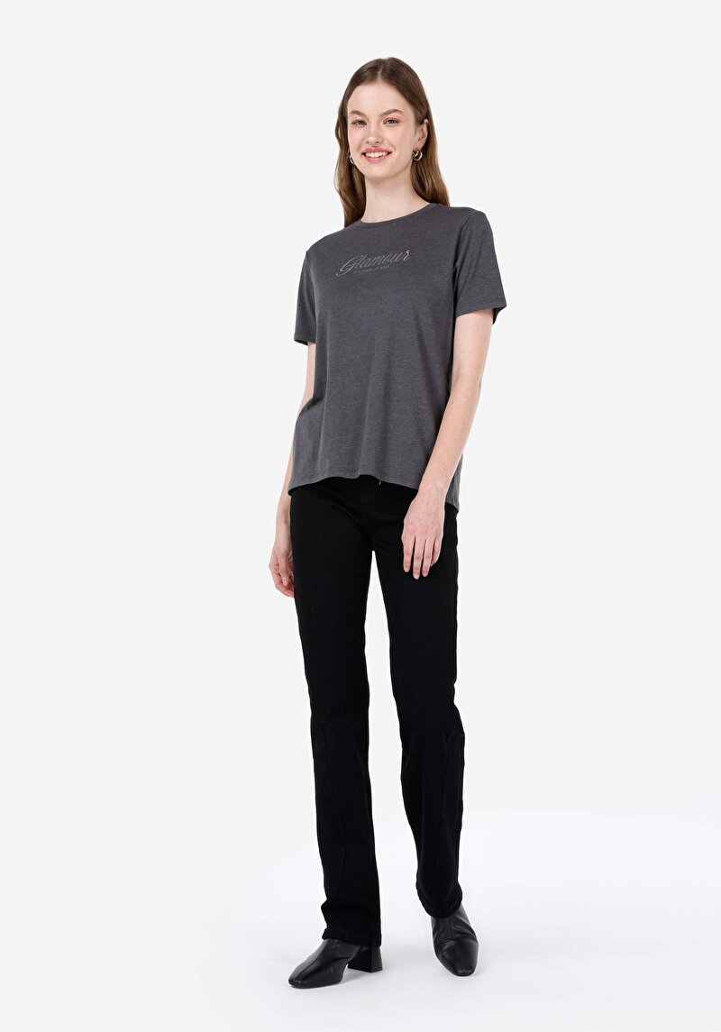 Показати інформацію про Футболка З Коротким Рукавом Жіноча Сіра  Cl1068588