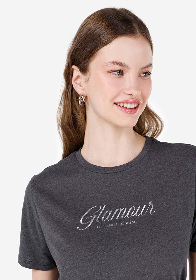 Показати інформацію про Футболка З Коротким Рукавом Жіноча Сіра  Cl1068588