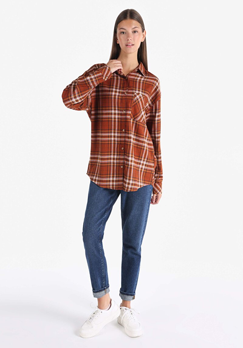 Показати інформацію про Сорочка З Довгим Рукавом Жіноча Коричнева  Cl1065845