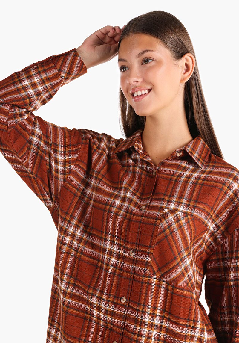 Показати інформацію про Сорочка З Довгим Рукавом Жіноча Коричнева  Cl1065845