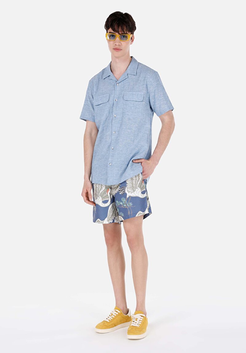 Зображення Сорочка З Коротким Рукавом Чоловіча Блакитна Cl1068758