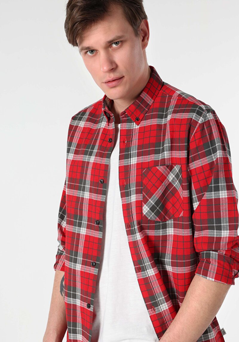 Зображення Сорочка З Довгим Рукавом Чоловіча Червона  Cl1063193