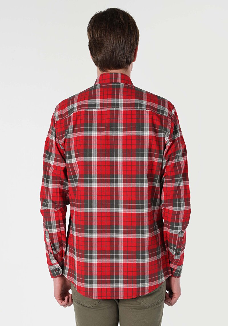 Показати інформацію про Сорочка З Довгим Рукавом Чоловіча Червона  Cl1063193